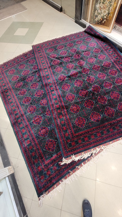 فرش دستبافت کرک مرینوس نقشه قابی