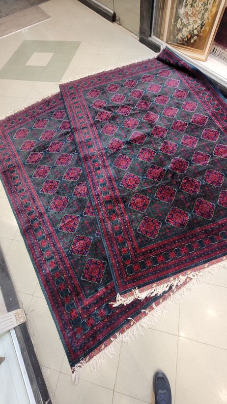 فرش دستبافت کرک مرینوس نقشه قابی