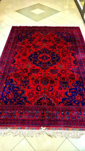 فرش دستبافت کرک مرینوس نقشه کاسه کوزه