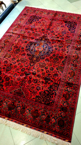 فرش دستبافت کرک مرینوس نقشه کاسه کوزه