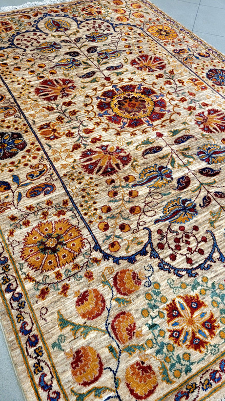 Luxury Handmade Sultanabad Rug – 3x2 m | Pomegranate Design | Natural Vegetable Dyes | Hand-Spun Wool | 35 Raj | Authentic Persian Carpet | Timeless Elegance | Premium Quality