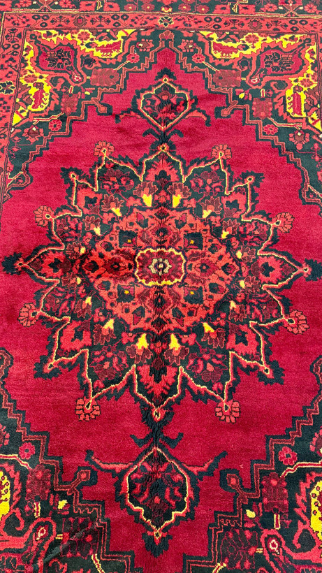 فرش کارکرده فردوس لچک ترنج رنگ گیاهی نقشه خورشیدی 200*300
