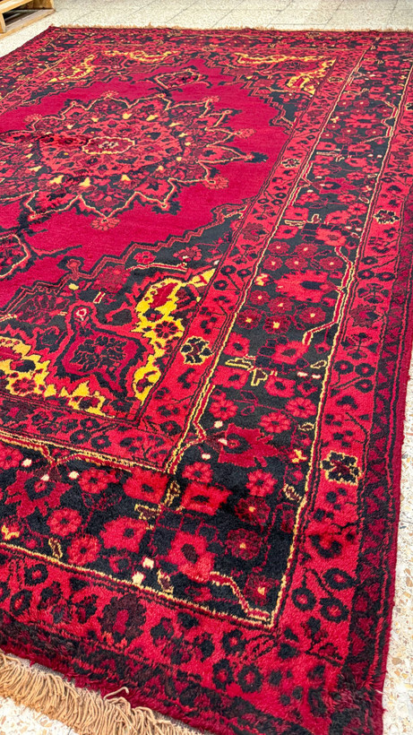 فرش کارکرده فردوس لچک ترنج رنگ گیاهی نقشه خورشیدی 200*300