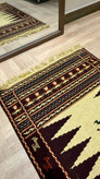 گلیم دستبافت عشایری ابعاد 80*120تمام پشم رنگ گیاهی